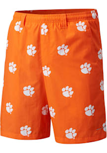 Columbia Clemson Tigers Mens Orange Backcast Shorts