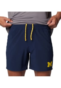 Mens Michigan Wolverines Blue Columbia Terminal Roamer Shorts