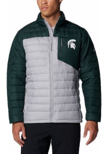 Mens Michigan State Spartans Green Columbia Double Blitz Heavyweight Jacket