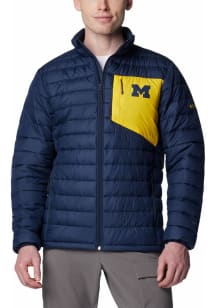 Mens Michigan Wolverines Navy Blue Columbia Double Blitz Heavyweight Jacket