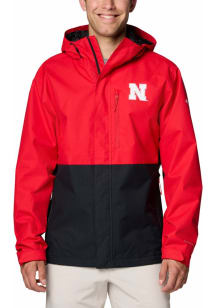 Mens Nebraska Cornhuskers Red Columbia Field Bound Light Weight Jacket