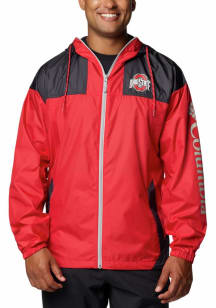 Mens Ohio State Buckeyes Red Columbia Flash Challenger Light Weight Jacket