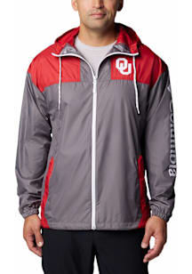 Columbia Oklahoma Sooners Mens Grey Flash Challenger Light Weight Jacket