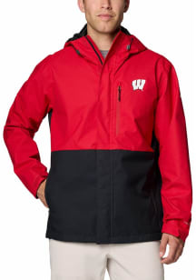 Mens Wisconsin Badgers Red Columbia Field Bound Light Weight Jacket