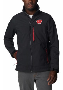 Mens Wisconsin Badgers Black Columbia Ascender III Medium Weight Jacket