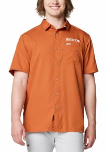 Columbia Texas Longhorns Mens Burnt Orange Slack Tide Primary Logo Short Sleeve Dress Shirt