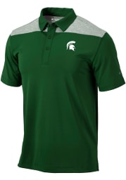 Columbia Michigan State Spartans Mens Green Utility Short Sleeve Polo