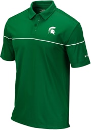 Columbia Michigan State Spartans Mens Green Breaker Short Sleeve Polo