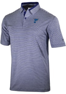 Columbia St Louis Blues Mens Navy Blue Heat Seal Golden Hills Polo Short Sleeve Polo