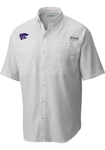 Columbia K-State Wildcats Mens White Tamiami Short Sleeve Dress Shirt