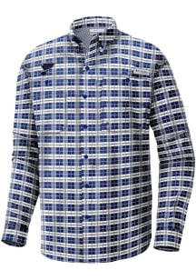 Columbia St Louis Blues Mens Blue Heat Seal Super Tamiami LS T Long Sleeve Dress Shirt