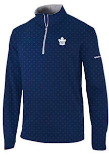 Columbia Toronto Maple Leafs Mens Navy Blue Heat Seal Printed Wickham Hills Pullover Long Sleeve Q..