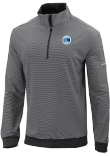 Columbia Utah Hockey Club Mens Black Heat Seal Omni Wick Even Lie Long Sleeve Qtr Zip Pullover