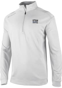 Columbia Utah Hockey Club Mens White Heat Seal Oakland Downs Long Sleeve Qtr Zip Pullover