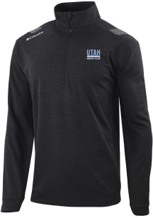Columbia Utah Hockey Club Mens Black Heat Seal Oakland Downs Long Sleeve Qtr Zip Pullover