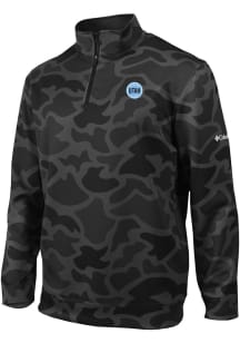 Columbia Utah Hockey Club Mens Black Heat Seal Camo Printed Wickham Hills Long Sleeve Qtr Zip Pull..