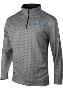 Columbia Utah Hockey Club Mens Grey Heat Seal Printed Wickham Hills Pullover Long Sleeve Qtr Zip P..