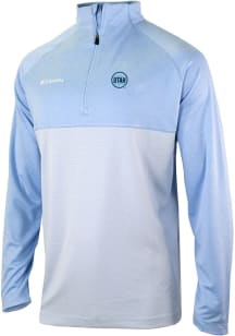 Columbia Utah Hockey Club Mens Blue Heat Seal Omni Wick Rockin It Long Sleeve Qtr Zip Pullover