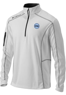 Columbia Utah Hockey Club Mens White Heat Seal Omni Wick Shotgun Long Sleeve Qtr Zip Pullover