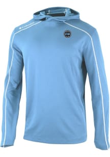 Columbia Utah Hockey Club Mens Blue Heat Seal Omni Wick Shot Gun Long Sleeve Hoodie
