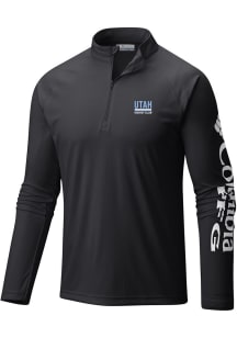 Columbia Utah Hockey Club Mens Black Heat Seal Terminal Tackle Long Sleeve Qtr Zip Pullover