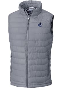 Columbia Vancouver Canucks Mens Grey Heat Seal Powder Lite Vest Sleeveless Jacket