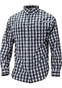 Columbia Vancouver Canucks Mens Navy Blue Heat Seal Super Tamiami LS T Long Sleeve Dress Shirt