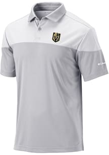 Columbia Vegas Golden Knights Mens Grey Heat Seal Omni Wick Best Ball Short Sleeve Polo