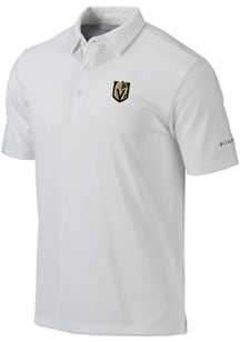 Columbia Vegas Golden Knights Mens White Heat Seal Omni Wick Drive Short Sleeve Polo