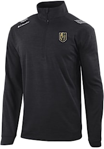 Columbia Vegas Golden Knights Mens Black Heat Seal Oakland Downs Long Sleeve Qtr Zip Pullover