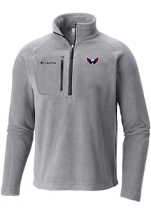 Columbia Washington Capitals Mens Grey Fast Trek III Half Zip Fleece Qtr Zip Pullover
