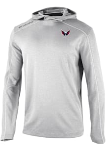 Columbia Washington Capitals Mens Grey Heat Seal Omni Wick Shot Gun Long Sleeve Hoodie