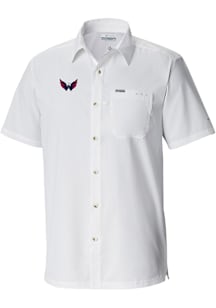 Columbia Washington Capitals Mens White Heat Seal Slack Tide Camp Short Sleeve Dress Shirt