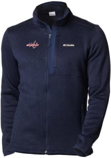 Columbia Washington Capitals Mens Navy Blue Heat Seal Sweater Weather Medium Weight Jacket