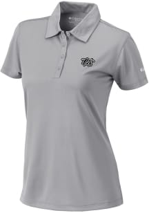 Columbia Brooklyn Nets Womens Grey Heat Seal Birdie Polo Short Sleeve Polo Shirt