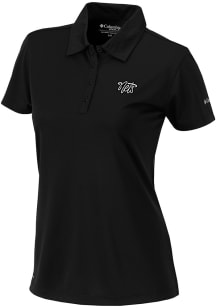 Columbia Brooklyn Nets Womens Black Heat Seal Birdie Polo Short Sleeve Polo Shirt