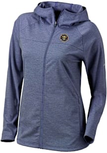 Columbia Denver Nuggets Womens Navy Blue Heat Seal Omni Wick Half Shot Light Weight Jacket