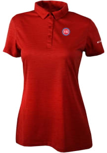 Columbia Detroit Pistons Womens Red Heat Seal Set II Short Sleeve Polo Shirt