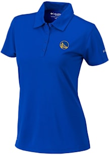 Columbia Golden State Warriors Womens Blue Heat Seal Birdie Polo Short Sleeve Polo Shirt