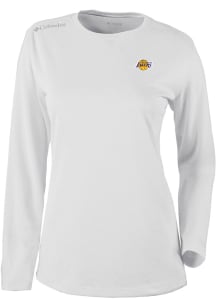 Columbia Los Angeles Lakers Womens White Heat Seal Omni Wick Shot Gun Long Sleeve T-Shirt
