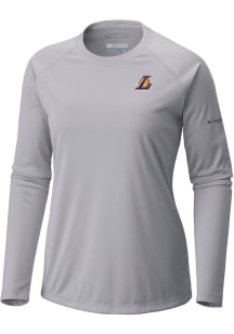 Columbia Los Angeles Lakers Womens Grey Heat Seal Tidal LS Tee