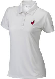 Columbia Miami Heat Womens White Heat Seal Birdie Polo Short Sleeve Polo Shirt