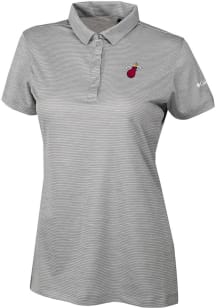 Columbia Miami Heat Womens Grey Heat Seal Set II Short Sleeve Polo Shirt