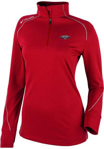 Columbia New Orleans Pelicans Womens Red Heat Seal Omni Wick Shotgun 2.0 Qtr Zip