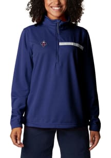 Columbia New Orleans Pelicans Womens Navy Blue Heat Seal Skiff Guide Fleece Qtr Zip