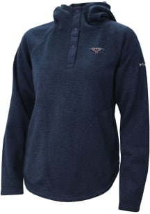 Columbia New Orleans Pelicans Womens Navy Blue Heat Seal Sweater Weather Pullover Hooded Sweatshir..