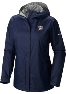Columbia Oklahoma City Thunder Womens Navy Blue Heat Seal Arcadia II Full Zip Jacket Light Weight..