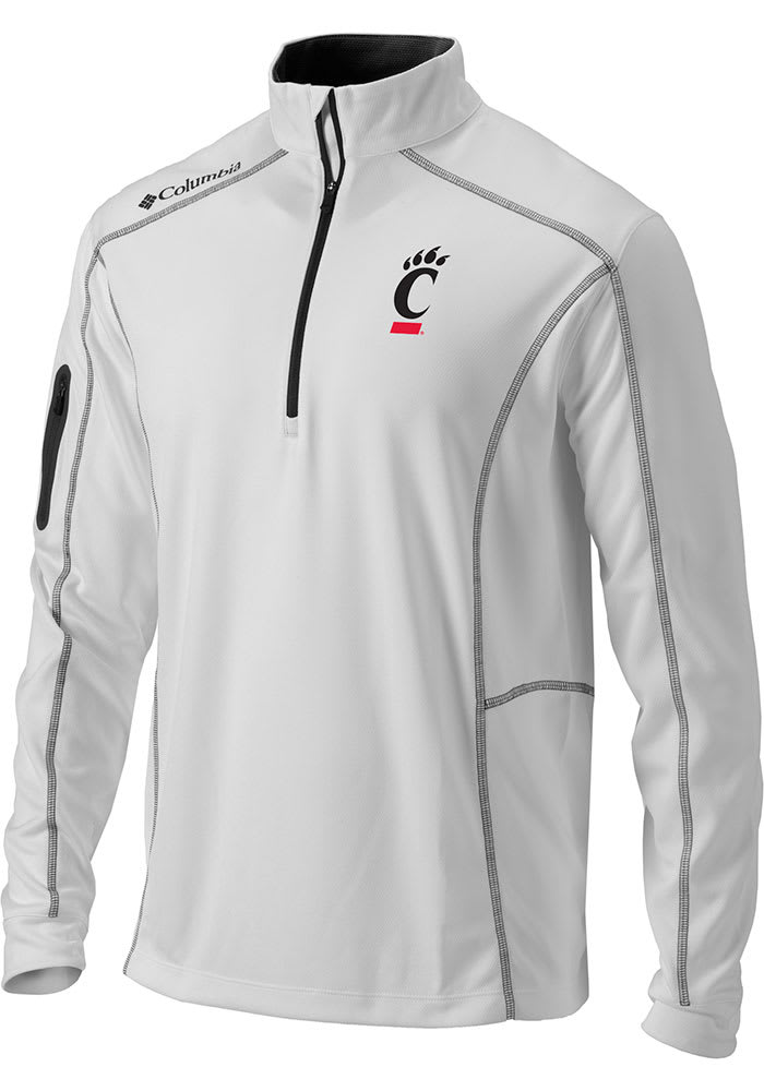 Columbia Cincinnati Bearcats Mens Shotgun Long Sleeve Qtr Zip Pullover