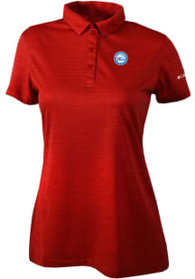 Columbia Philadelphia 76ers Womens Red Heat Seal Set II Short Sleeve Polo Shirt