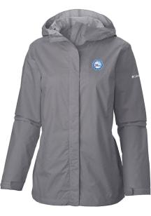Columbia Philadelphia 76ers Womens Grey Heat Seal Arcadia II Full Zip Jacket Light Weight Jacket